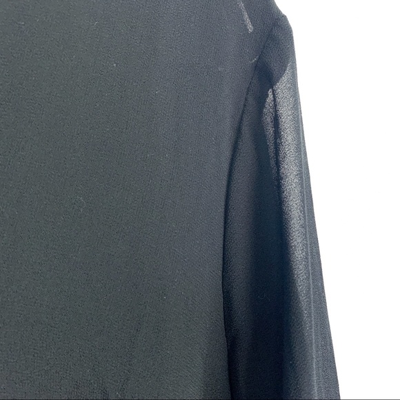 Point Zero Long Sleeve Layered Black Top - Picture 6 of 9